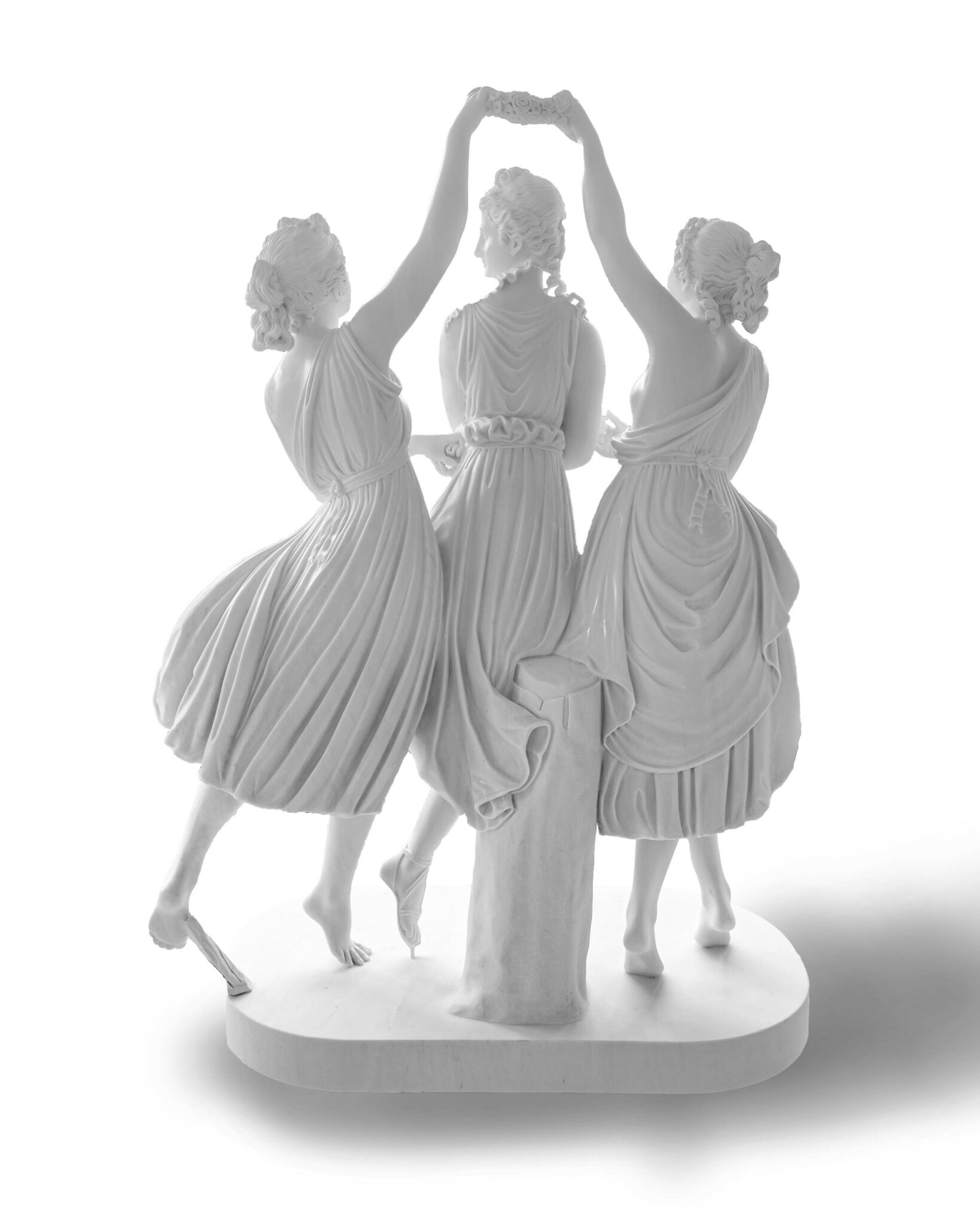 Marble Sculpture The Three Graces Crowning Themselves Galleria Bazzanti