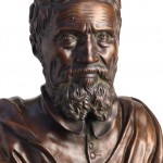 Bust of Michelangelo by D. Da Volterra. Bronze sculpture for sale, Pietro Bazzanti Art Gallery, Florence, Italy