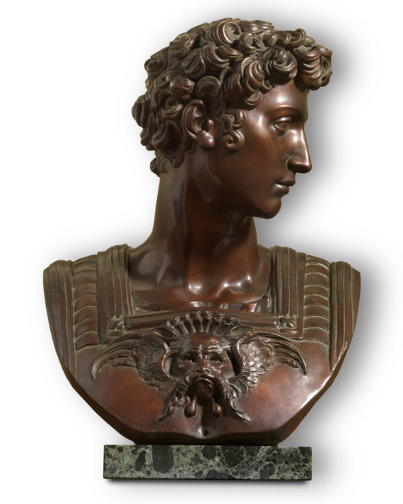 Scultura In Bronzo Busto Di Giuliano Dei Medici Di Michelangelo - Bazzanti