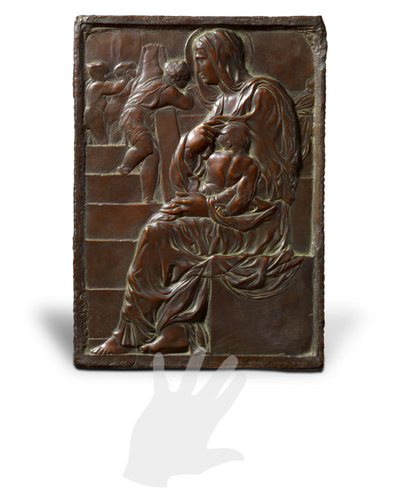 Bronze sculpture basrelief "Madonna of the Stairs" by